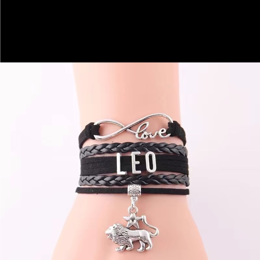 Leo Zodiac Sign Leather Bracelet